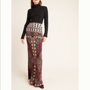 Anthropologie Farm Rio Mixed Print Maxi Skirt